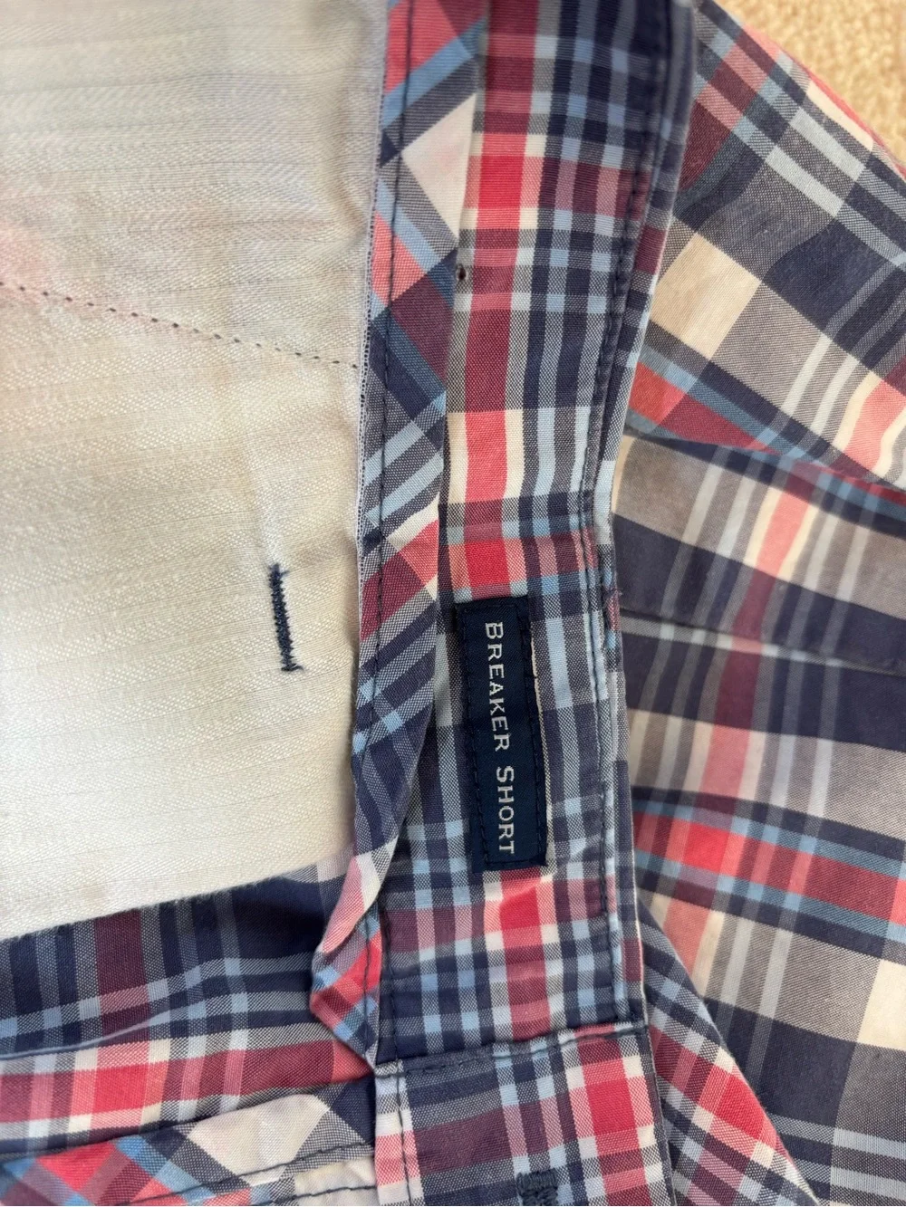 Vineyard Vines’s Men's Plaid Breaker Cotton Blend Shorts - Navy, White & Red